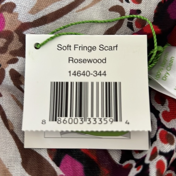 NWT Vera Bradley Soft Fringe Scarf Rosewood - Picture 5 of 5